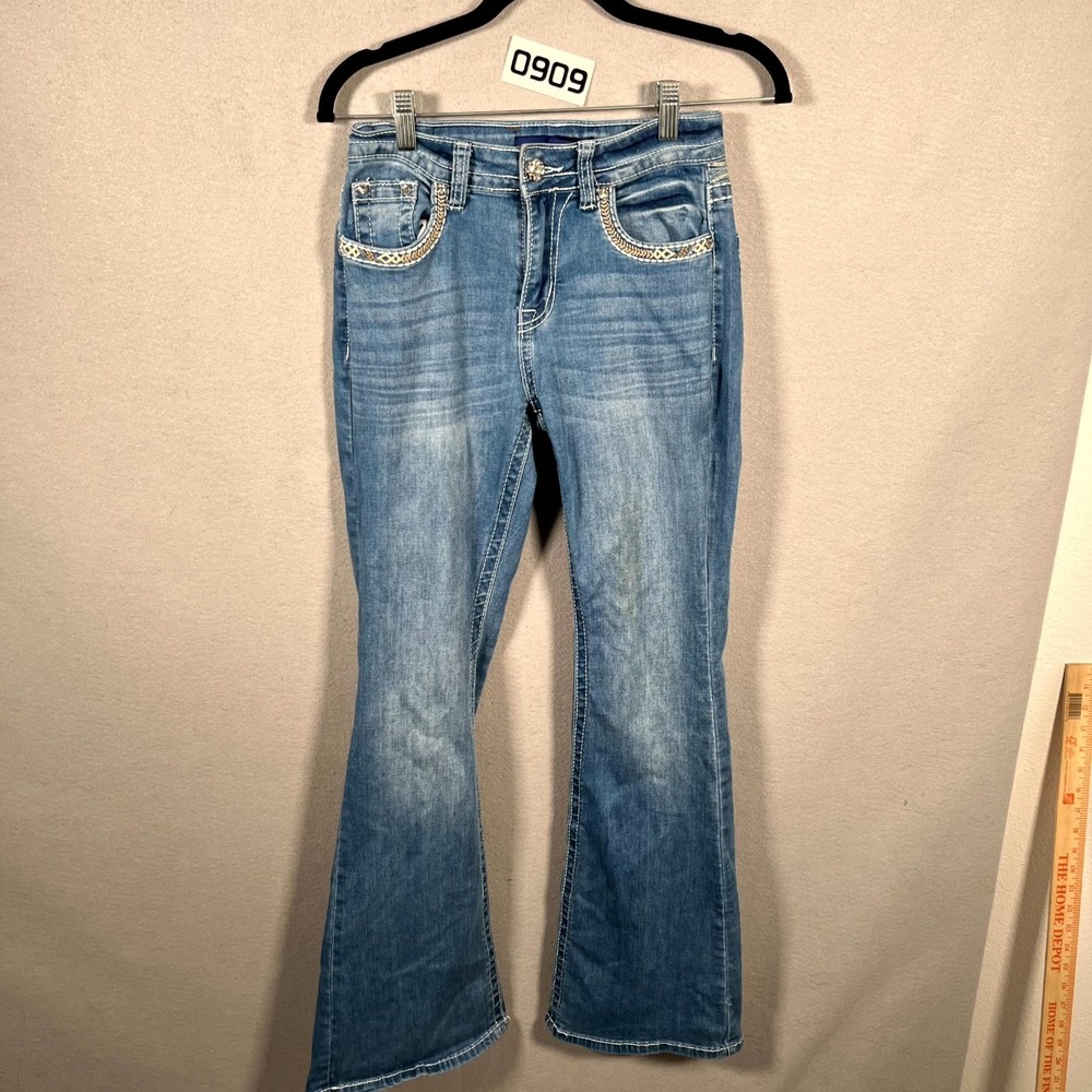 Westfield Eagle Jeans Womens 28x30.5 Blue Denim Established Bootcut Whiskering